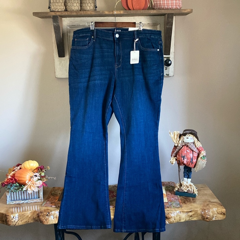 Dark Washed High-rise Flared Jeans